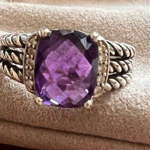 David Yurman petite Wheaton amethyst ring, size 7